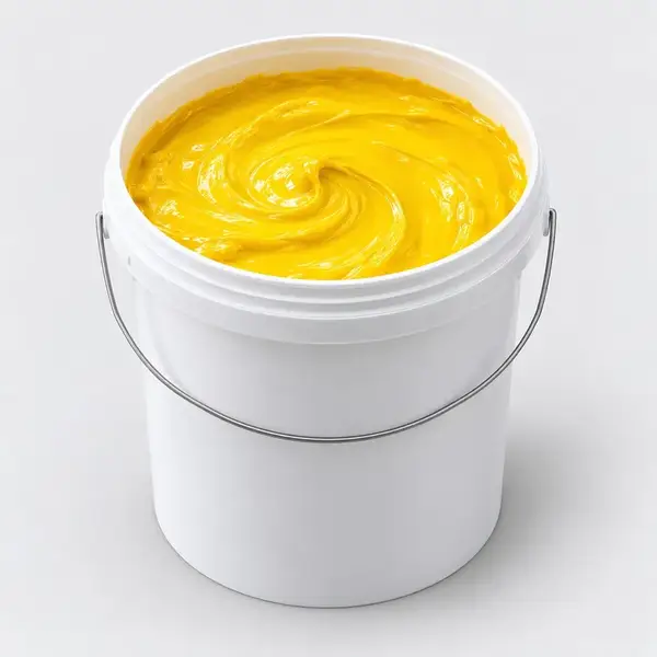 Cubeta blanca con dispersión de pigmento amarillo para sistemas de resina poliéster y viniléster.