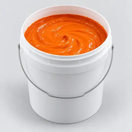 Cubeta blanca con dispersión de pigmento naranja para sistemas de resina poliéster y viniléster.
